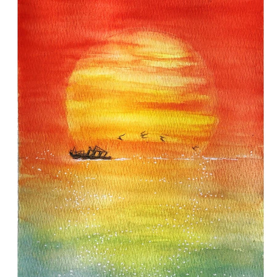 Sunset Over the Fields